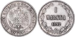 World Coins - Coin, Finland, Alexander III, Markka, 1892, Helsinki, , Silver, KM:3.2
