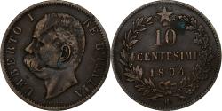 World Coins - Italy, Umberto I, 10 Centesimi, 1894, Heaton, Copper,