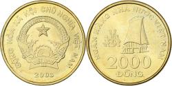 World Coins - Vietnam, SOCIALIST REPUBLIC, 2000 Dông, 2003, Vantaa, Brass plated steel