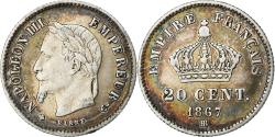 World Coins - Coin, France, Napoleon III, 20 Centimes, 1867, Strasbourg, , Silver