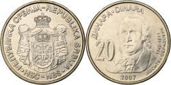 World Coins - Serbia, 20 Dinara, 2007, Copper-Nickel-Zinc, , KM:47