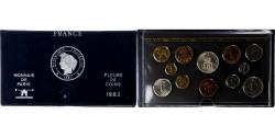 World Coins - France, Coffret 1 c. à 100 frs., 1983, MDP, série FDC,