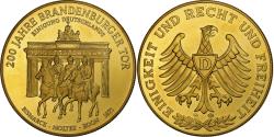 World Coins - Germany, Medal, 200 Jahre Brandenburger Tor, Bismarck, 1991, Copper-Nickel Gilt