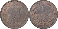 World Coins - France, 1 Centime, Daniel-Dupuis, 1903, Paris, Bronze,
