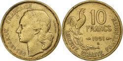World Coins - France, 10 Francs, Guiraud, 1951, Beaumont - Le Roger, Cupro-Aluminium