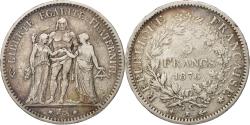 World Coins - Coin, France, Hercule, 5 Francs, 1876, Bordeaux, , Silver, KM:820.2