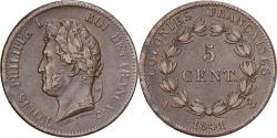 World Coins - French Colonies, Guadeloupe, Louis Philippe I, 5 Centimes, 1841, Paris, Bronze