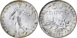 World Coins - France, Semeuse, 50 Centimes, 1919, Paris, , Silver, KM:854, Gadoury420