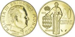 World Coins - Coin, Monaco, Rainier III, 20 Centimes, 1982, , Aluminum-Bronze