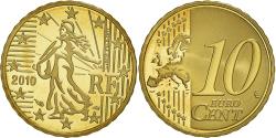 World Coins - France, 10 Euro Cent, 2010, Paris, BE, , Brass, KM:1410