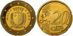 World Coins - Malta, 20 Euro Cent, 2008, Paris, Brass, , KM:129