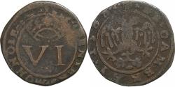 World Coins - County of Cambrai, Jean de Monluc, 6 Deniers, 1588, Cambrai, Copper,