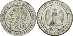 World Coins - France, Monnaie satirique, Napoléon III, 1870, Silvered Brass, Bataille de