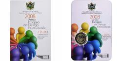 World Coins - San Marino, 2 Euro, année européenne du dialogue interculturel, Coin card.FDC