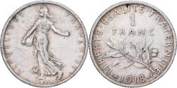 World Coins - France, Franc, Semeuse, 1918, Paris, Silver, , KM:844.1