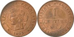 World Coins - Coin, France, Cérès, Centime, 1893, Paris, , Bronze, KM:826.1