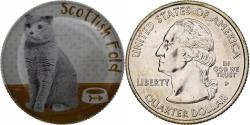 Us Coins - United States, Token, Cats, Scottish Fold, Copper-nickel,