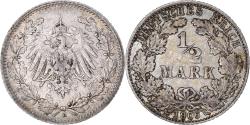 World Coins - Coin, GERMANY - EMPIRE, 1/2 Mark, 1906, Munich, , Silver, KM:17