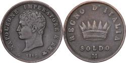 World Coins - Italian States, KINGDOM OF NAPOLEON, Napoleon I, Soldo, 1812, Milan, Copper