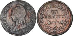 World Coins - Coin, France, Decime, AN 7/5, Paris, Coq/Corne, , Bronze, Gadoury:187