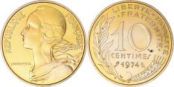 World Coins - Coin, France, Marianne, 10 Centimes, 1974, Paris, , Aluminum-Bronze