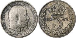 World Coins - Great Britain, Edward VII, 3 Pence, 1902, Silver, , KM:797.1