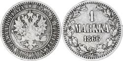 World Coins - Finland, Alexander II, Markka, 1866, Helsinki, Silver, , KM:3.1