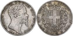 World Coins - Italian States, SARDINIA, Vittorio Emanuele II, 5 Lire, 1854, Torino, Silver