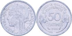World Coins - France, 50 Centimes, Morlon, 1944, Paris, Aluminum, , KM:894.1a