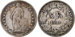 World Coins - Switzerland, 1/2 Franc, 1910, Bern, Silver, , KM:23