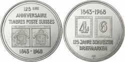 World Coins - Switzerland, Medal, 125ème Anniversaire des Timbres Poste Suisses, 1968