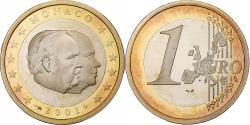 World Coins - Monaco, Rainier III, Euro, Proof / BE, 2001, Paris, Bi-Metallic,