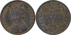 World Coins - British India, Victoria, 1/4 Anna, 1862, Madras, Copper,
