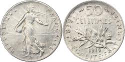 World Coins - France, 50 Centimes, Semeuse, 1919, Paris, Silver, , Gadoury:420