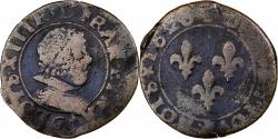 World Coins - France, Louis XIII, Double Tournois, 1626, Poitiers, Copper,