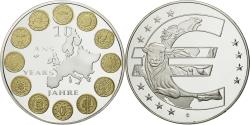World Coins - France, Medal, 10 ans de l'Euro, , Copper Plated Silver
