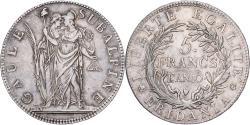 World Coins - Subalpine Republic, 5 Francs, An 10, Turin, Silver,