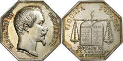 World Coins - France, Token, Napoléon III, Notaires de l'Arrondissement de Pontoise, Silver