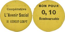 World Coins - Coin, France, Coopérative, L'Avenir Social, Saint-Genest-Lerpt, 10 Centimes