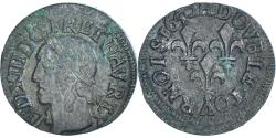 World Coins - Coin, France, Louis XIII, Double Tournois, 1642, La Rochelle, Type de Warin