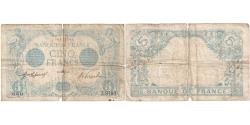 World Coins - France, 5 Francs, Bleu, 1915-10-28, Z.2183, F(12-15)