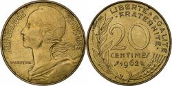 World Coins - France, 20 Centimes, Marianne, 1962, Paris, Aluminum-Bronze,