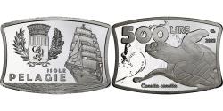 World Coins - Italy, 500 Lire, Fantasy, 2023, Pelagie, Silver Plated Copper,