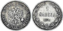 World Coins - Coin, Finland, Alexander II, Markka, 1874, Helsinki, , Silver, KM:3.2
