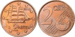 World Coins - Greece, 2 Euro Cent, 2002, Athens, Copper Plated Steel, , KM:182