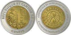 World Coins - Canton of Geneva, 1 Sablier, Le Passage à l'An 2000, 2000, Bi-Metallic