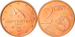 World Coins - Slovakia, 2 Euro Cent, 2009, Kremnica, , Copper Plated Steel, KM:96