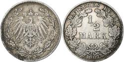 World Coins - GERMANY - EMPIRE, 1/2 Mark, 1907, Munich, Silver, , KM:17
