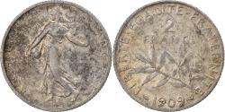 World Coins - Coin, France, Semeuse, 2 Francs, 1909, Paris, , Silver, KM:845.1