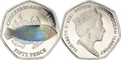World Coins - Coin, British Indian Ocean, Cherckerboard Wrasse, 50 Pence, 2021, FDC